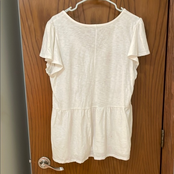LANE BRYANT UEC Women’s Size 14/16 Embroidered White Babydoll Top - Picture 9 of 11